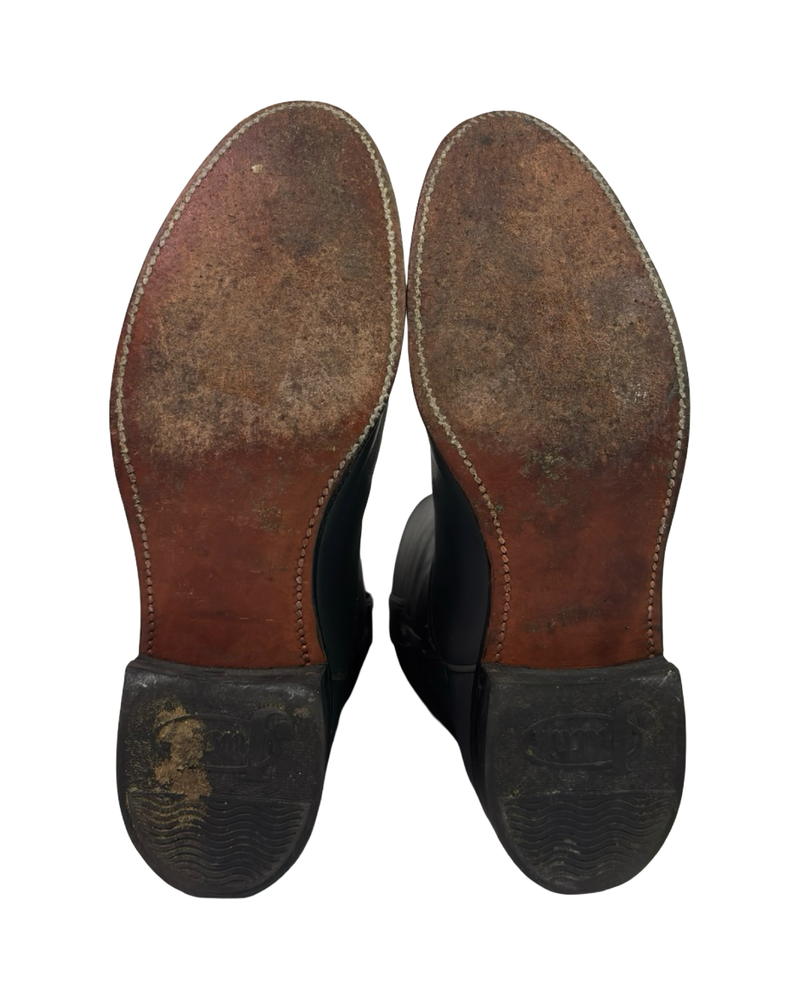 (6.5) Justin Dark Grey Leather Cowboy Boots
