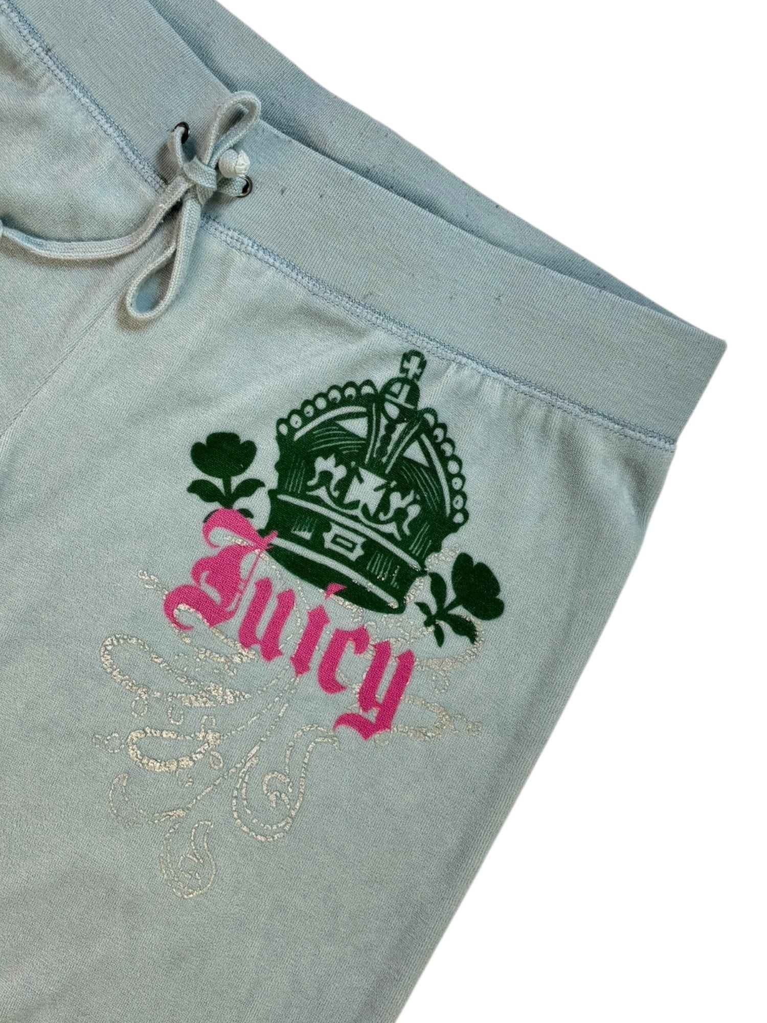 (S) Pastel Blue Crown Graphic Juicy Couture Pants