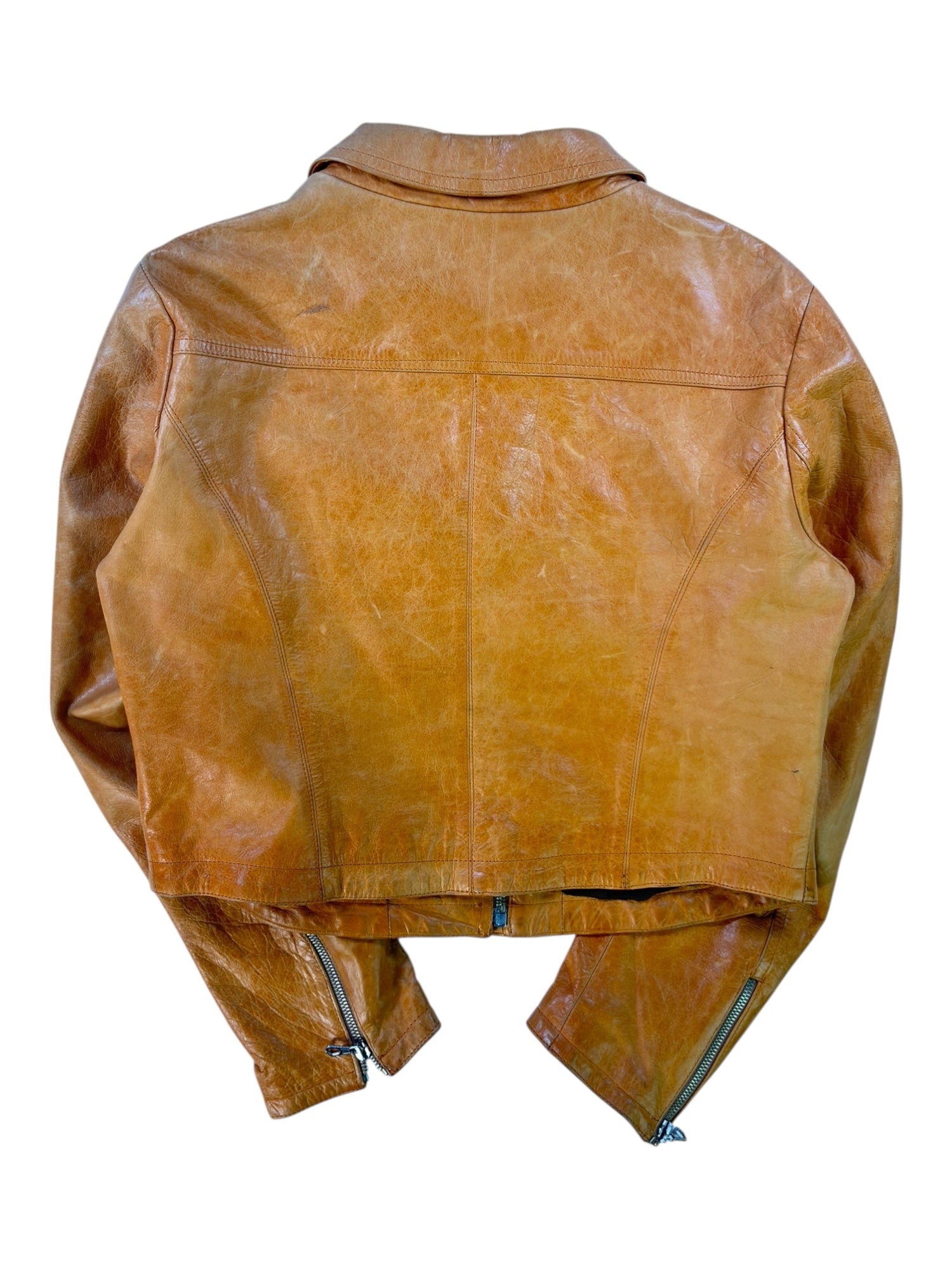 Vintage Parasuco Orange Leather Jacket
