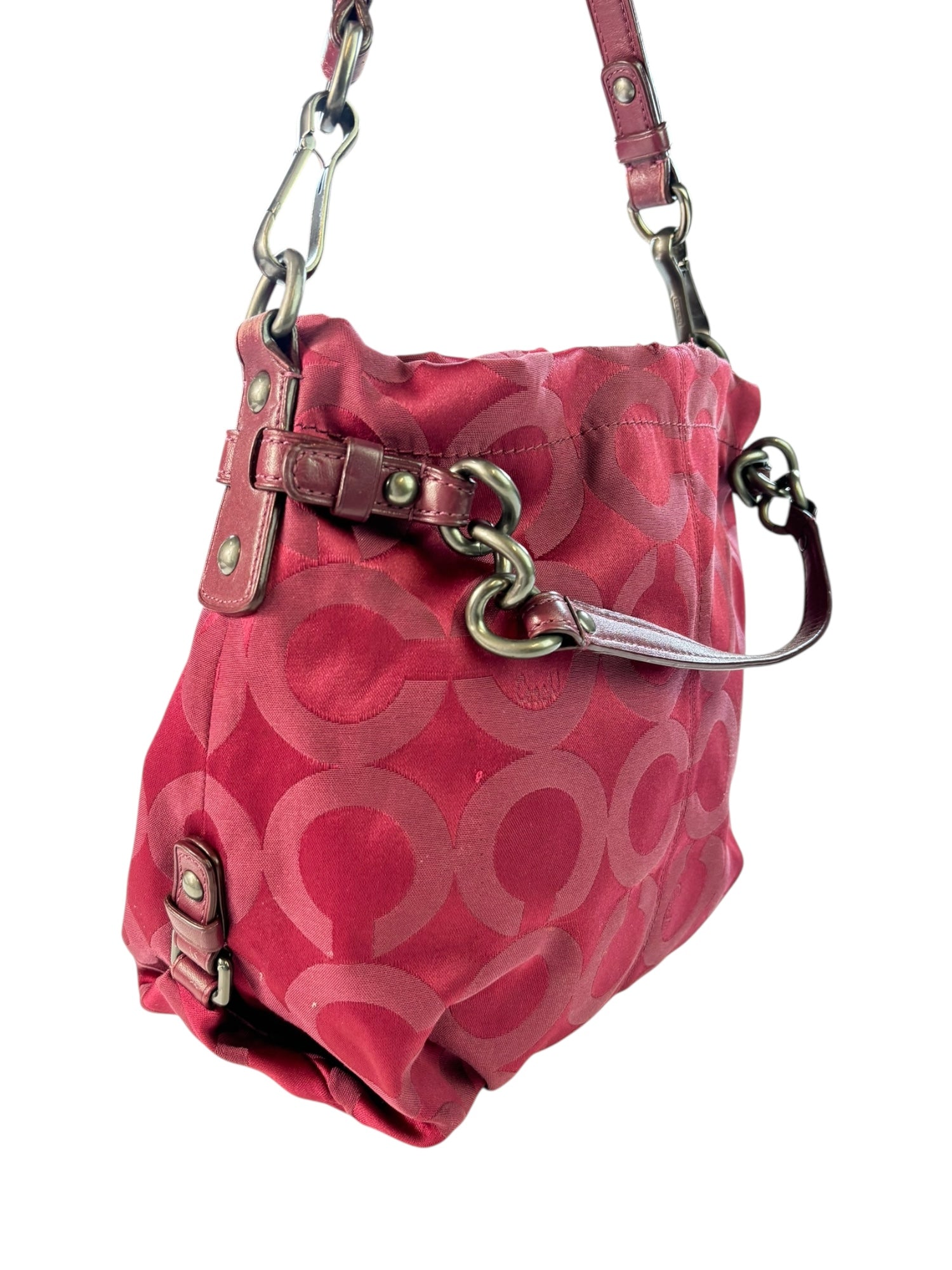(O/S) Coach Carly Red Hobo Bag