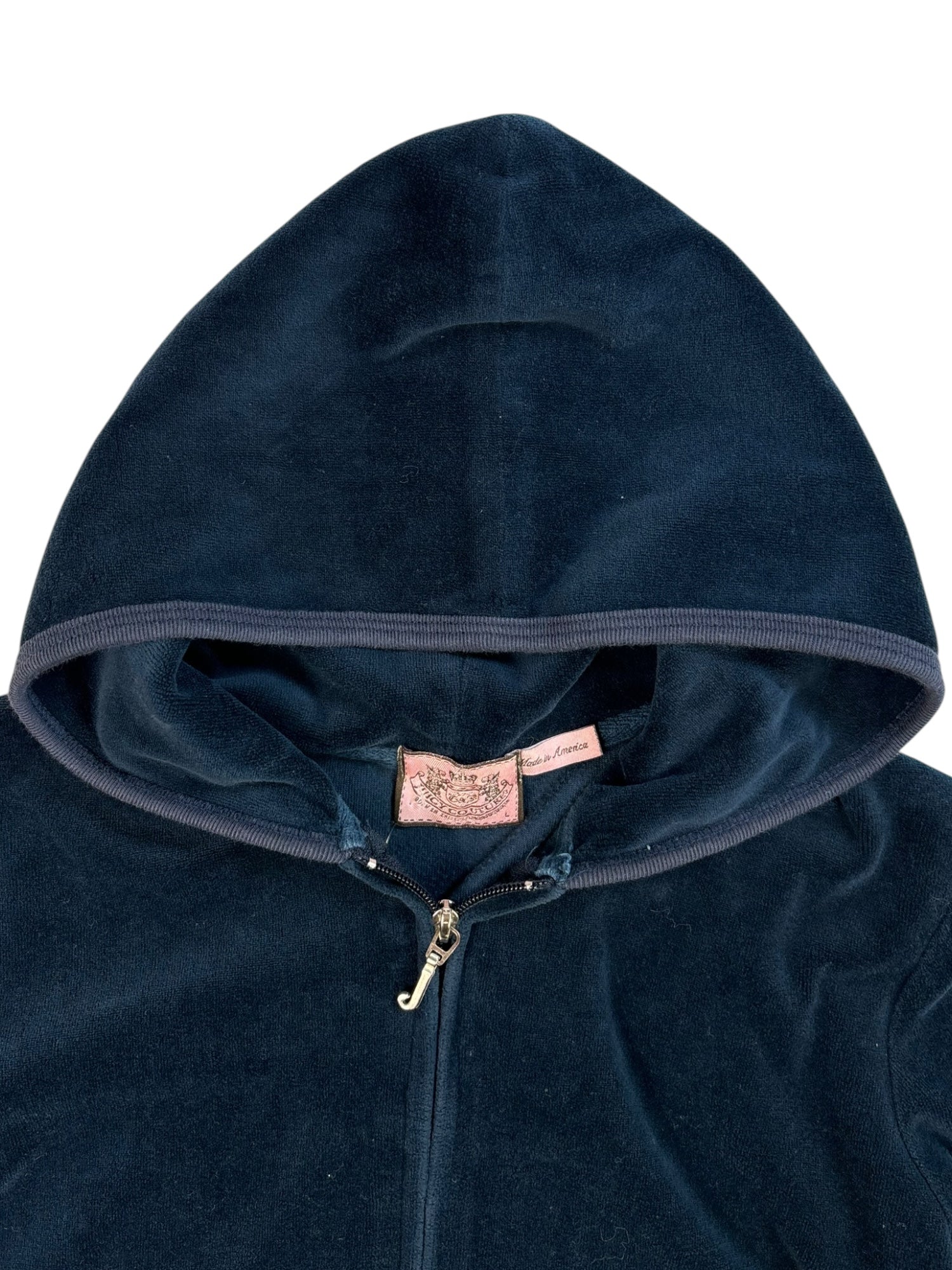 (M) Midnight Navy Embellished Juicy Couture Zip-up Hoodie