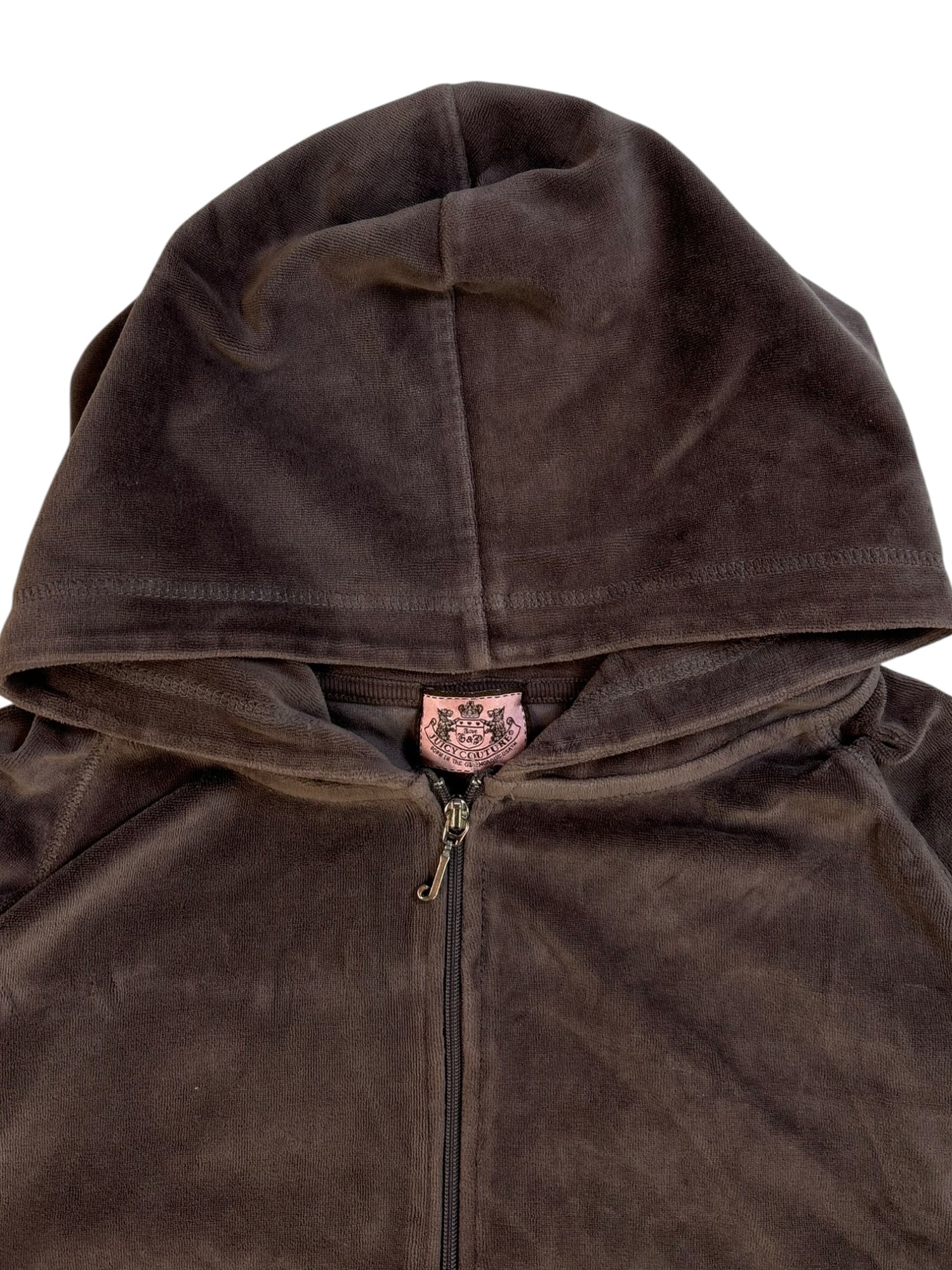 (XL) Faded Brown Juicy Couture Velour Zip-Hoodie