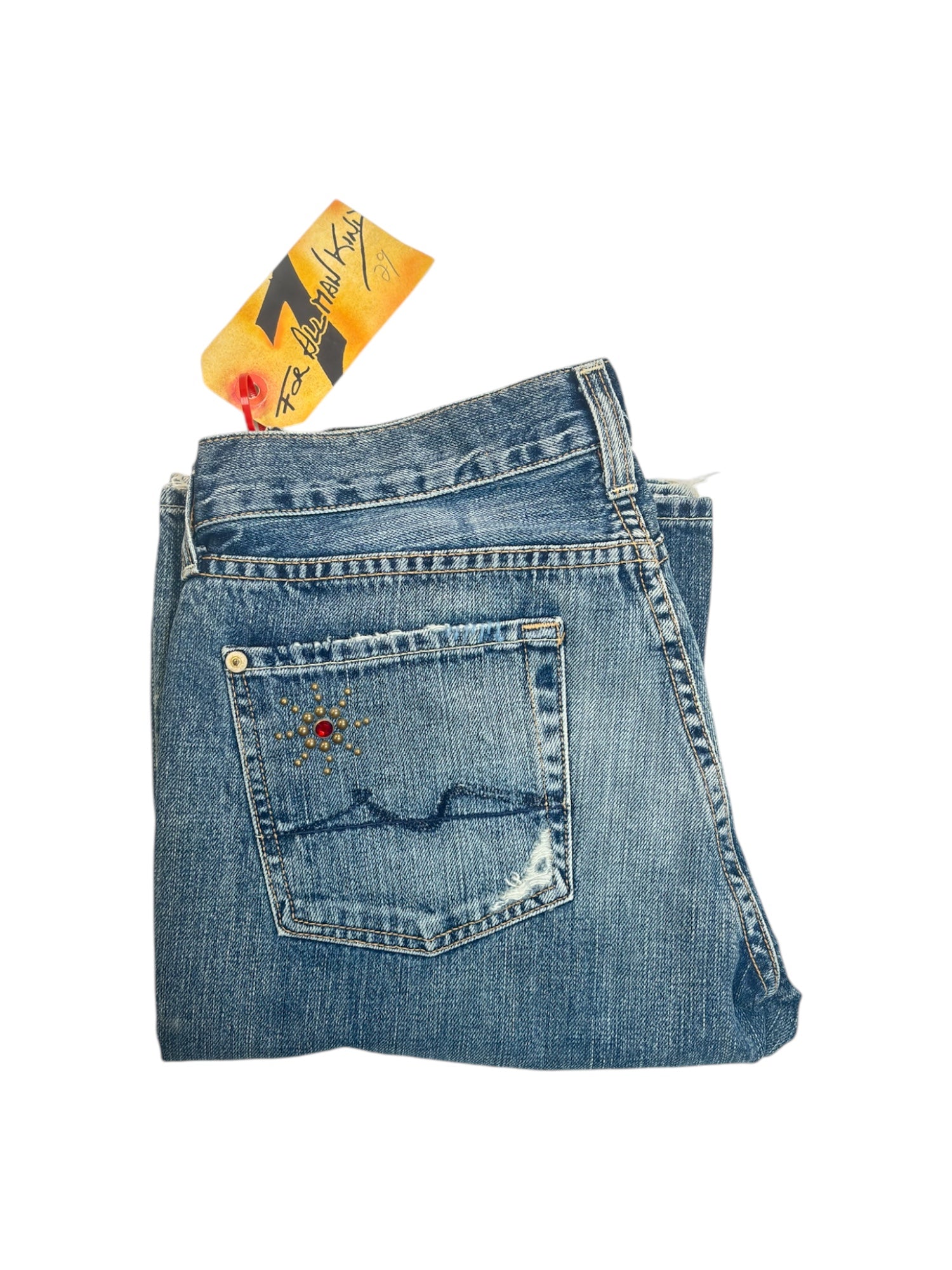 (29) 7 For All Man Kind Red Embellished BootCut